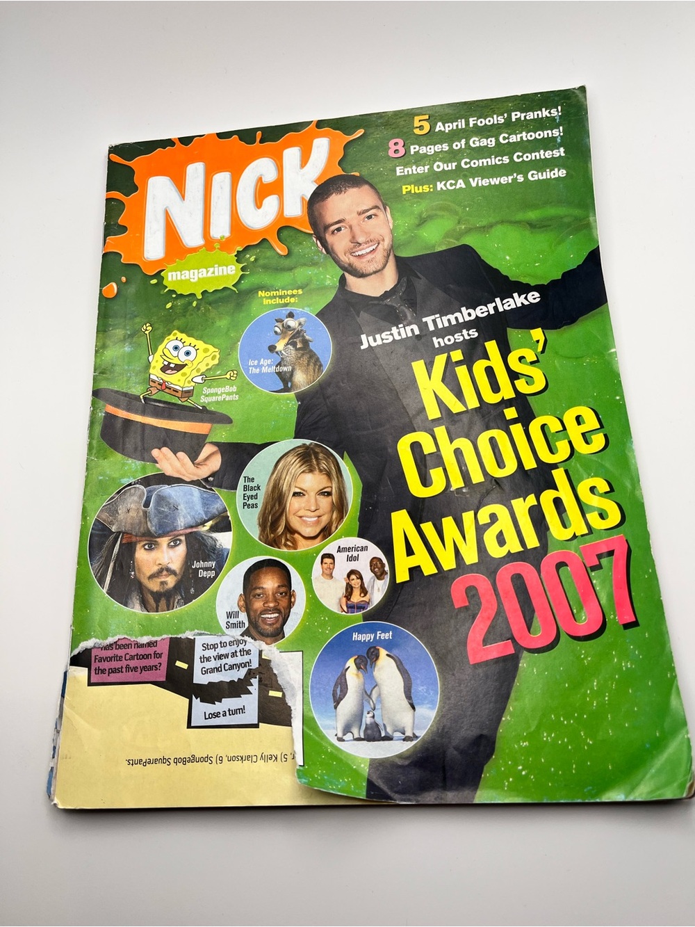 Vintage Nickelodeon Nick Magazine‎ April 2007 Kids Choice Awards SpongeBob